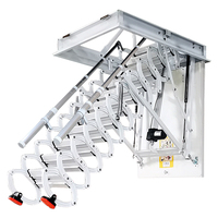 Échelle télescopique entièrement automatique pour grenier, en acier au carbone, capacité de charge 300 kg, hauteur extensible 12,5 pieds, électrique, moderne, pour usage domestique