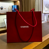 Tas Belanja Kertas Logo Kustom Mewah Warna Burgundy untuk Butik Perhiasan Kosmetik dan Hadiah
