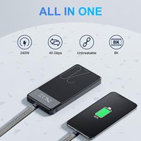 Adaptateur coudé flexible USB-C 0,4 pied, compatible Thunderbolt 3/4, charge 240W, transmission 40 Gbps, sortie vidéo 8K, câble de connexion