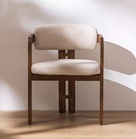 Chaise de salle à manger en bois massif de designer italien, chaise rembourrée moderne de luxe léger pour la maison, la salle de thé ou les négociations