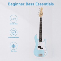 Guitare basse électrique 4 cordes en bois de Paulownia avec micros passifs de type fermé pour enfants débutants - Performance de niveau entrée