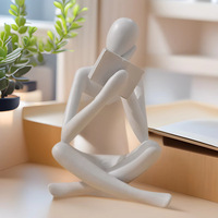 Sculptures modernes Décoration d'intérieur Penseur abstrait Figurines en résine Statue de Penseur pour Salon Bureau Chambre Étagère Table Bureau
