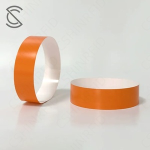 Dùng một lần tổng hợp giấy wristbands rắn màu chống hàng giả không thấm nước không phai chip kích hoạt 13.56MHz kiểm soát truy cập - Product Image 5