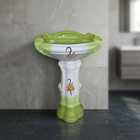 Designer noir lavabo sur pied complet dauphin zèbre Vitrosa Lavabo ensemble d'évier Style Sterling Inde prix de gros
