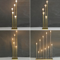 Décoration de scène et d'allée de mariage moderne LANJO, éclairage LED, métal doré, acrylique, 25-35 cm x 30-150 cm, événement, fiançailles