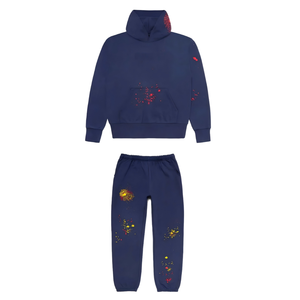 Conjunto Deportivo de Hombre Estilo Hip Hop, Holgado, Transpirable, con Estampado de Red Serigrafiado, 100% Algodón, Sudadera con Capucha y Pantalones Deportivos, Moda al por Mayor - Product Image 1