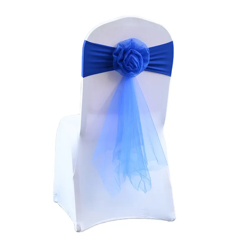 Blaugrüne Farbe Pailletten/Satin/Polyester Materialien können OEM und Odm Willkommen sparty Hochzeit Anlässe Chiffon Stuhl Schärpen angepasst werden