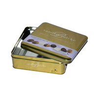 Chine usine emballage en métal chocolat boîte en fer blanc avec couvercle carré étain conteneur cadeau personnalisé bonbons biscuit boîte en fer blanc