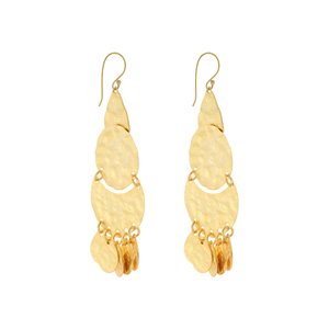 Pendientes de cascada dorados con textura martillada, estilo bohemio, joyería de moda llamativa para mujer - Product Image 2