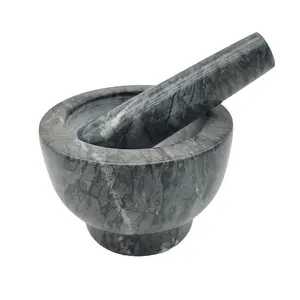 Una tazza di pietra granito Molcajete e pestello grigio Pestle16 mortaio