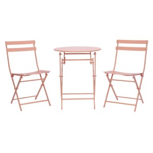 Foldable Metal Outdoor Dining Patio Set with <b>Stackable</b> <b>Chairs</b> for Home <b>Garden</b> Balcony Coffee Shop & Leisure Areas - Product Image 1
