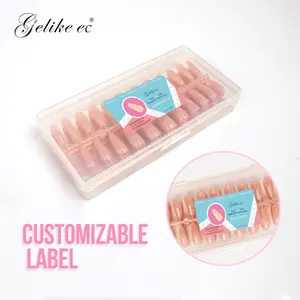 240pcs Natural Nude Color False Acrylic Nail Tips Full/Half Cover Tips Various French Sharp Coffin Ballerina Nails Manicure Tool