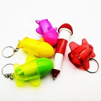 Stylo bille rétractable promotionnel fantaisie en forme d'avion, mini porte-clés avec pointe de 1,0 mm - Cadeau d'affaires