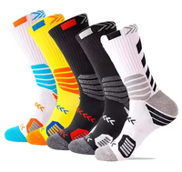 Chaussettes de sport 95% polyester 5% élasthanne, haute qualité, extensibles, respirantes, multicolores, confortables, pour la course à pied