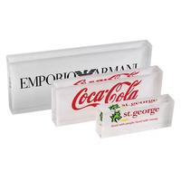 Bloc acrylique gravé au laser sur mesure avec logo transparent, épaisseur 10-60 mm, service de découpe disponible