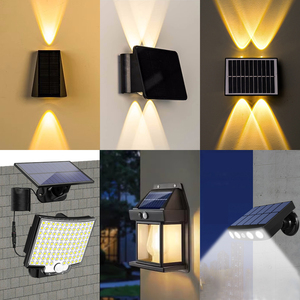 Ngoài trời LED năng lượng mặt trời chiếu sáng đèn tường không thấm nước IP65 đánh giá tường máy giặt ánh sáng sân vườn ánh sáng an ninh chiếu sáng - Product Image 1