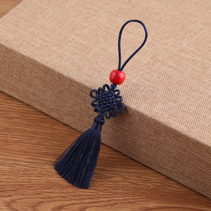 Noeud chinois gland avec perles rouges suspendus corde soie frange tissage à la main artisanat bricolage vêtements maison <span class=keywords><strong>mariage</strong></span> ornements décor - Product Image 5
