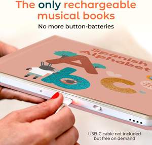 Libros de Sonido Educativos Recargables con el Abecedario, Canciones Infantiles en Español, Libros de Canciones Musicales de Tapa Dura para Niños - Product Image 2