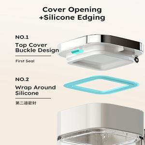 <b>Square</b> Food Seasoning Storage Box Clear Condiment Canister Container Salt Pepper Sugar Stainless Steel Lids Glass <b>Spice</b> <b>Jars</b> - Product Image 6
