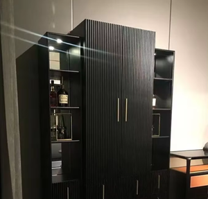 Gabinetes de almacenamiento de madera maciza de lujo americano, gabinetes de <span class=keywords><strong>vino</strong></span> de vidrio templado para sala de estar, estantes de <span class=keywords><strong>vino</strong></span> para sala de exposiciones - Product Image 4