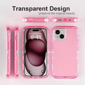 Per <span class=keywords><strong>iPhone</strong></span> 17 16 15 protezione antiurto 3 in1 resistente antiaderente custodia per telefono <span class=keywords><strong>trasparente</strong></span> per <span class=keywords><strong>iPhone</strong></span> 17 Pro Max forte custodia <span class=keywords><strong>trasparente</strong></span> - Product Image 5