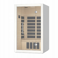 Ruang Sauna Inframerah Jauh Dalam Ruangan dari Kayu Hemlock untuk Dua Orang