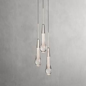 Modern American Simples e High-end Pendurado Luz Sala de Jantar Sala de estar Decoração Home Clear Glass Raindrop Pendant <span class=keywords><strong>Light</strong></span> - Product Image 5
