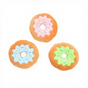 Jouet à mâcher pour chien en peluche Donut, doux, interactif, résistant aux morsures, couineur, pour l'entraînement des chiots, fournitures durables pour animaux de compagnie - Product Image 3
