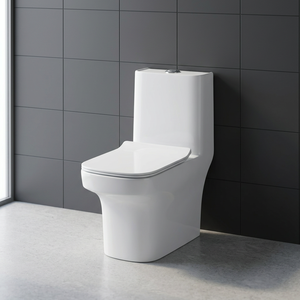 WC compact rectangulaire monobloc en céramique, à siphon en S, WC asiatique mural, équipement sanitaire pour salle de bain - Product Image 3