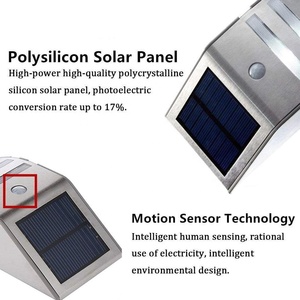 Lámpara Solar de Pared para Exteriores con Sensor de Movimiento, 2 LED, Blanco Cálido, Impermeable, de Acero Inoxidable, Certificación RoHS, para Hogar y Jardín - Product Image 3