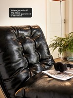 Fauteuil d'appoint capitonné en cuir véritable pleine fleur huilé vintage pour villas de luxe, hôtels et petits espaces commerciaux