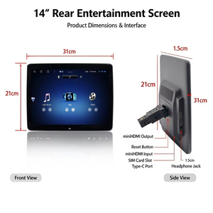 For BYD Ti7 Denza D9 Senna Granvia 14" IPS LCD <b>Car</b> Backseat Entertainment System with <b>TV</b> Android Video Player Headrest Monitor - Product Image 2