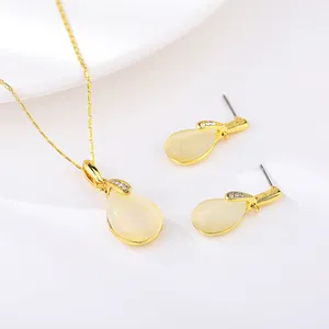 High Quality Luxury New Design Waterdrop Opal Zircon Custom Jewelry Sets For Party