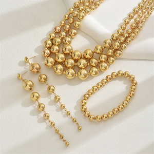 Conjunto de Joyería de Aleación Chapada en Oro de 18K, Estilo Vintage, con Perlas de Madreperla, Collar, Aretes y Pulsera, Regalo para Mujer - Product Image 6