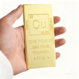 Lingote de Cobre de Una Libra, Cobre Puro 999, Bloque Decorativo de la Tabla Periódica, Fabricado en EE. UU. - Product Image 1