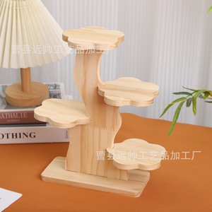 Support à plantes multi-niveaux en bois pour bureau ou balcon, style simple, écologique, organisateur de maquillage, étagère de rangement - Product Image 5