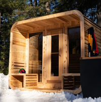 Bain à remous extérieur en cèdre rouge pour 6 personnes, chauffage électrique avec panneau de commande informatisé, bois de pruche massif, fonction de vapeur sèche