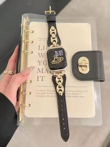 สายนาฬิกาหนังสุดหรู สายรัดข้อมืออัจฉริยะสำหรับ Apple Watch ขนาด 42 44 45 49 มม. - Product Image 5