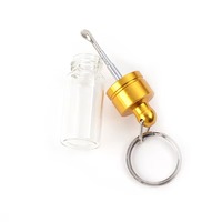 Bouteille porte-clés portable avec cuillère rétractable, pot de rangement en verre ambré et transparent, vente en gros, logo personnalisé disponible