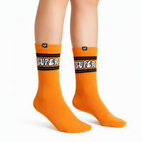 Chaussettes en bambou personnalisées en gros, chaussettes montantes avec motif graphique et inscriptio, pour hommes et femmes, couleurs vives, tricotées, style streetwear, ODM