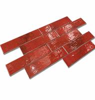Carreaux décoratifs en céramique de porcelaine faits à la main, brillants, couleur vin rouge, 75x300mm, pour mur d'accentuation, carreaux métro pour salle de bain, toilettes, café, bar