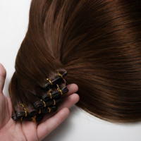 Extensions de cheveux Genius Weft invisibles super fines de conception nouvelle, brun foncé, double épaisseur, cheveux vierges russes naturels bruts, fournisseurs