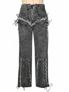 <span class=keywords><strong>Jeans</strong></span> da Donna Trendy 2026, Taglie S-2XL, <span class=keywords><strong>Pantaloni</strong></span> Streetwear <span class=keywords><strong>con</strong></span> Lacci - Product Image 3