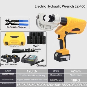 Herramienta de crimpado hidráulica eléctrica de 120KN y 18V para terminales de cable de 16-400mm² con certificación CE y 2 baterías para mantenimiento eléctrico - Product Image 2