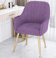 Fauteuil de salon moderne et minimaliste rembourré avec rembourrage en mousse et pieds en métal, chaise de salon à dossier en latex