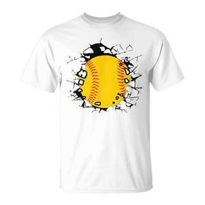 Camiseta de softbol con diseño de bola de béisbol para jugadores y aficionados - Product Image 1