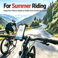 Support de téléphone pour vélo à protection intégrale en ABS, rotation à 360°, angle réglable, anti-vibration, flexible