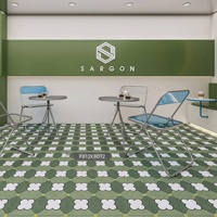 Carreaux de sol et de mur en céramique 600x1200mm, motif hexagonal 3D, aspect pierre multi-texturé, surface brillante antidérapante, pour entrepôt et salle de bain