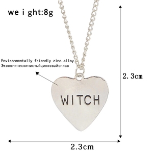 Collar de bruja personalizado para mujer, colgante con grabado de corazón, estilo gótico, brujería, bruja, Halloween, regalo - Product Image 2
