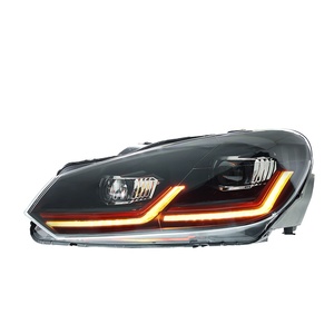 Conjunto de Faros Delanteros Modificados para Golf 6 09-13, Nuevos, 12V, Lente LED, Luz Diurna, Señal de Giro Fluida, Diseño de Lente LED que Mejora la Visibilidad - Product Image 4
